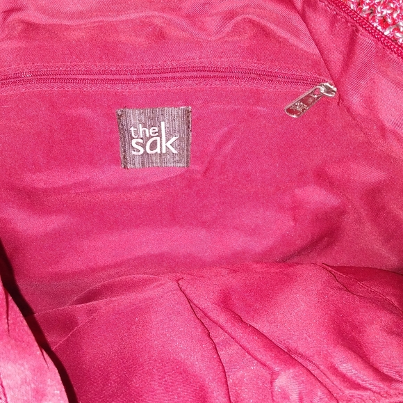 🌈The SaK Multi Color Crochet Boho Large Shoulder Handbag Red blue green Bag - Picture 14 of 15